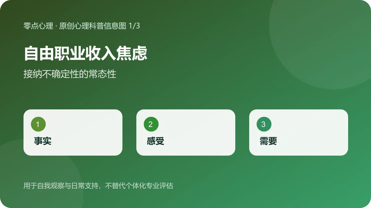 自由职业收入焦虑：接纳不确定性的常态性信息图