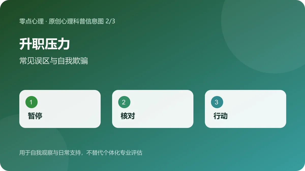 升职压力：常见误区与自我欺骗信息图