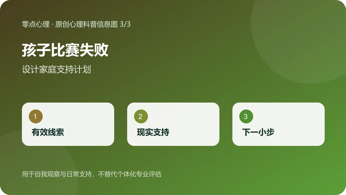 孩子比赛失败：设计家庭支持计划信息图