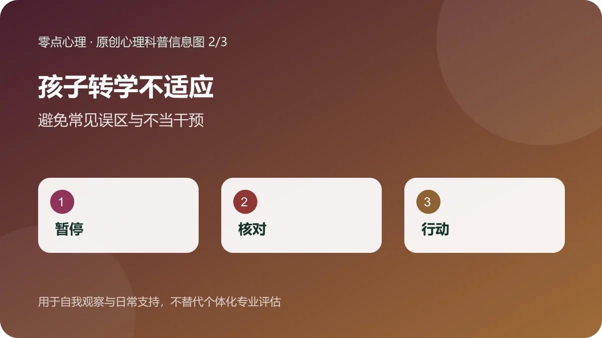 孩子转学不适应：避免常见误区与不当干预信息图