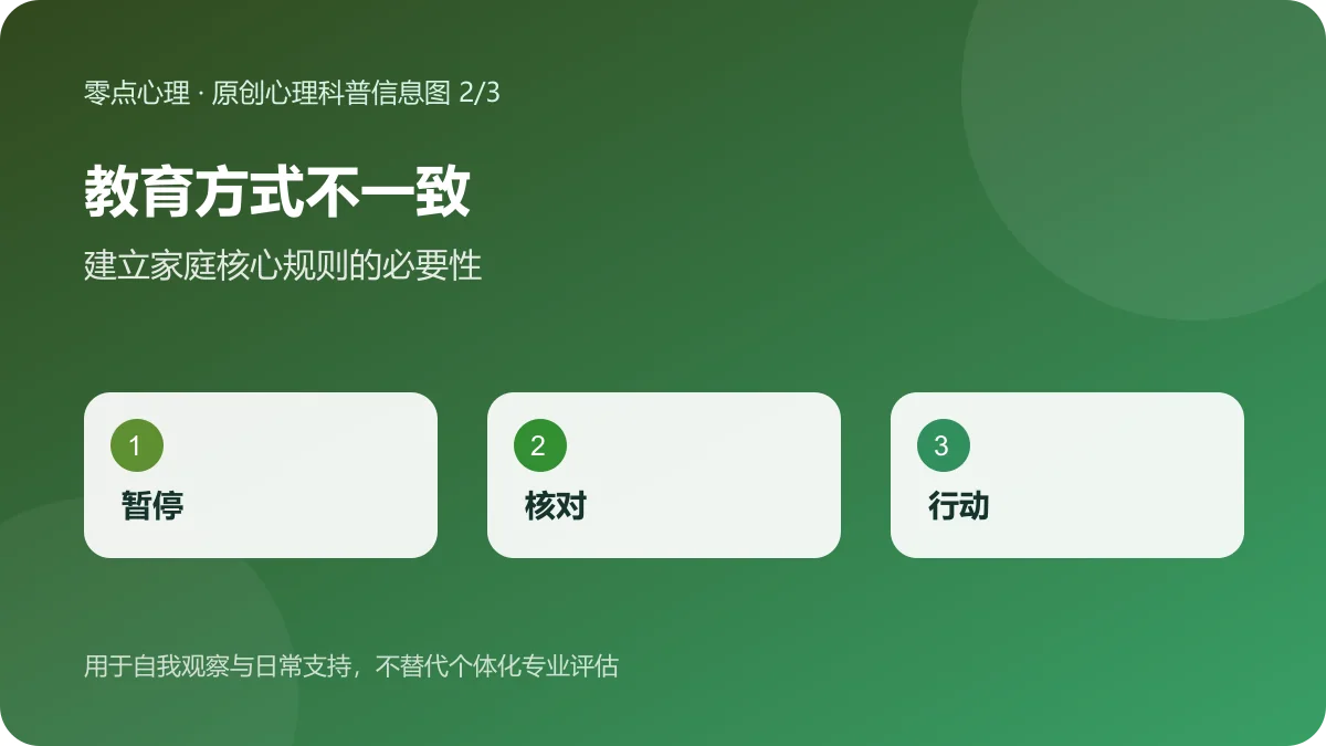 教育方式不一致：建立家庭核心规则的必要性信息图