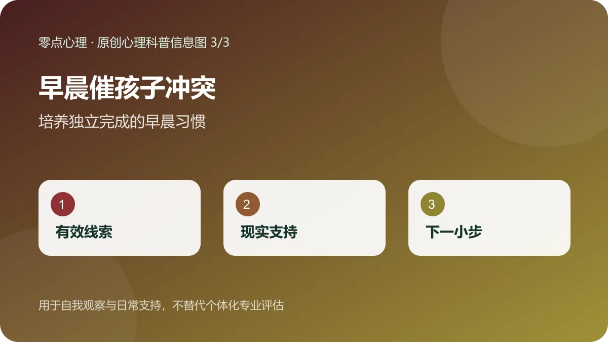 早晨催孩子冲突：培养独立完成的早晨习惯信息图