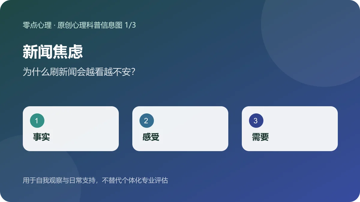 新闻焦虑：为什么刷新闻会越看越不安？信息图