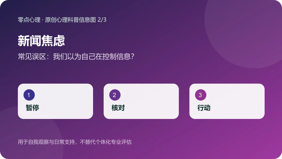 新闻焦虑：常见误区：我们以为自己在控制信息？信息图
