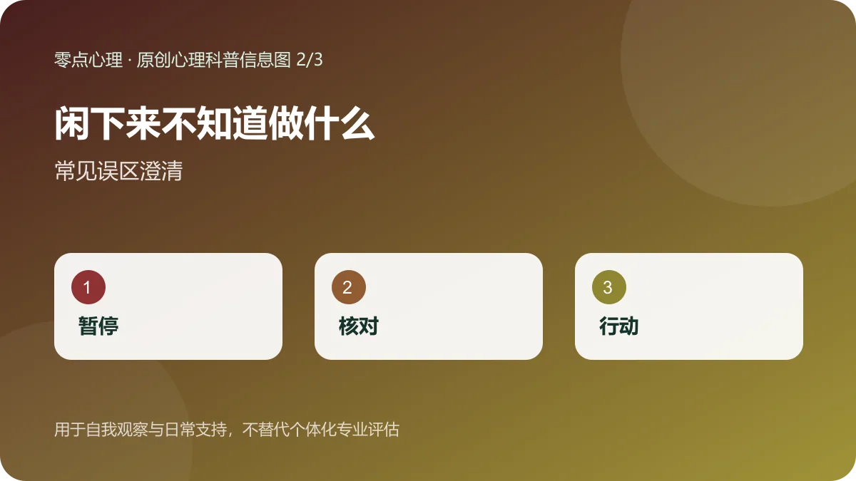 闲下来不知道做什么：常见误区澄清信息图